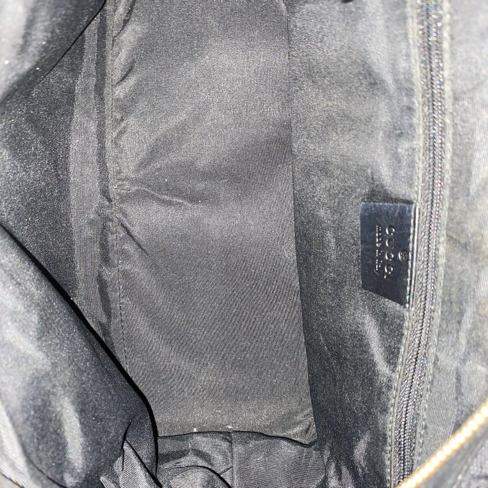Gucci Black GG Monogram Canvas Leather Trim Tote Bag - Picture 3 of 5